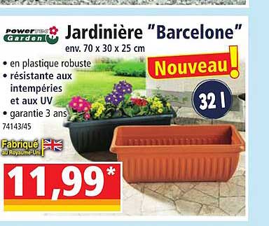 jardinière "barcelone" powertec garden