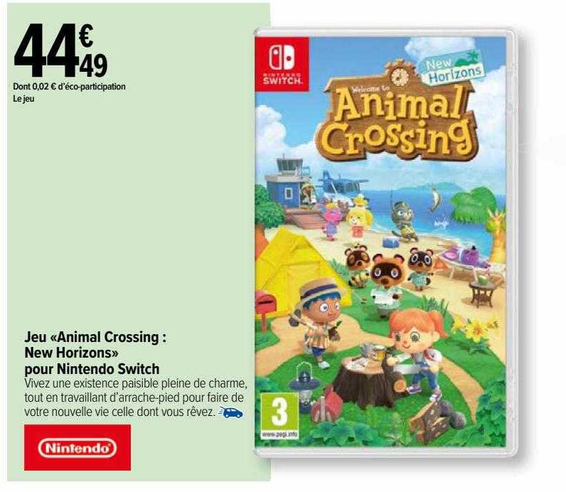 jeu «animal crossing : new horizons» pour nintendo switch