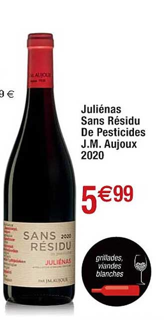 juliénas sans résidu de pesticides j.m. aujoux 2020