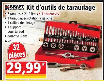 kit d'outils de taraudage kraft werkzeuge