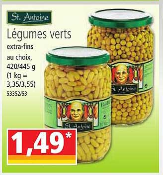 légumes verts extra-fins st antoine