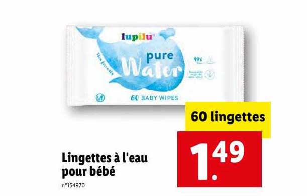 lingettes à l'eau pour bébé lupilu