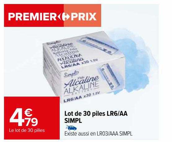 lot de 30 piles lr6-aa simpl
