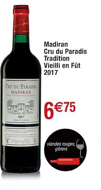 madiran cru du paradis tradition vieilli en fût 2017