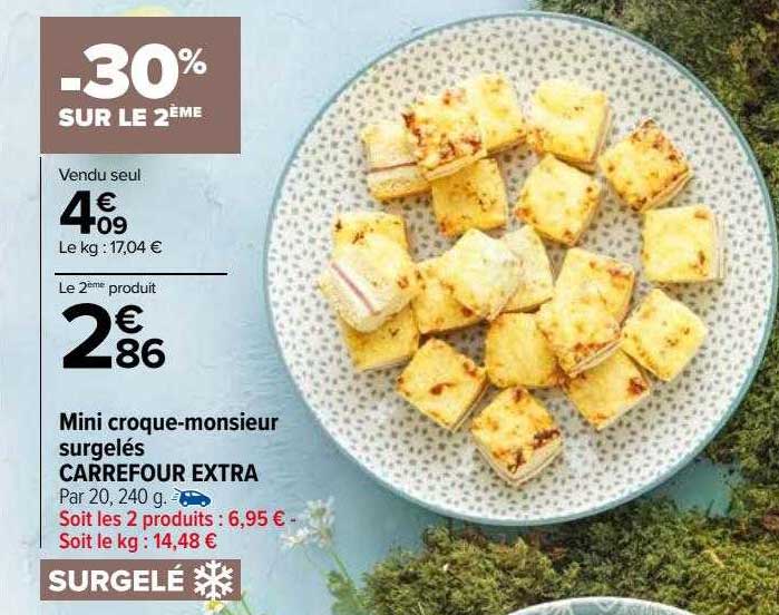 mini croque-monsieur surgelés carrefour extra