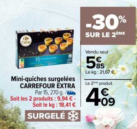 Mini-quiches Surgelées Carrefour Extra