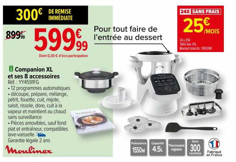 moulinex companion XL et ses accessoires