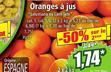 oranges à jus "salustiana ou lane late"
