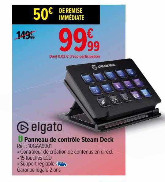 panneau de contrôle steam deck elgato