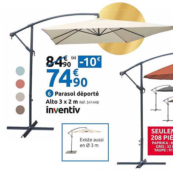 Parasol Déporté Alto 3 X 2 M Inventiv