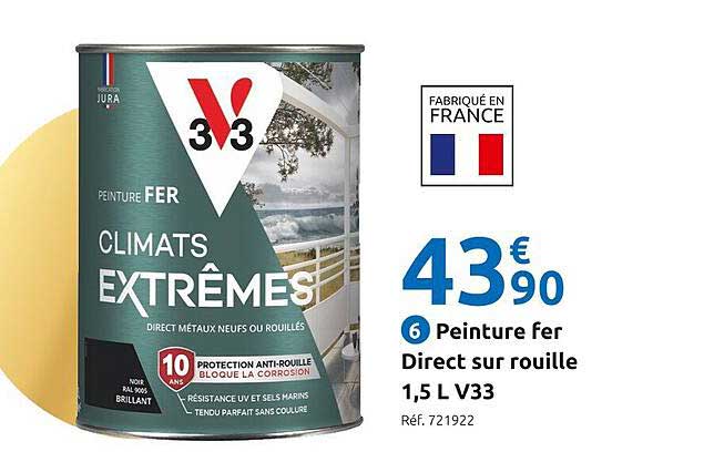 peinture fer direct sur rouille 1,5l v33