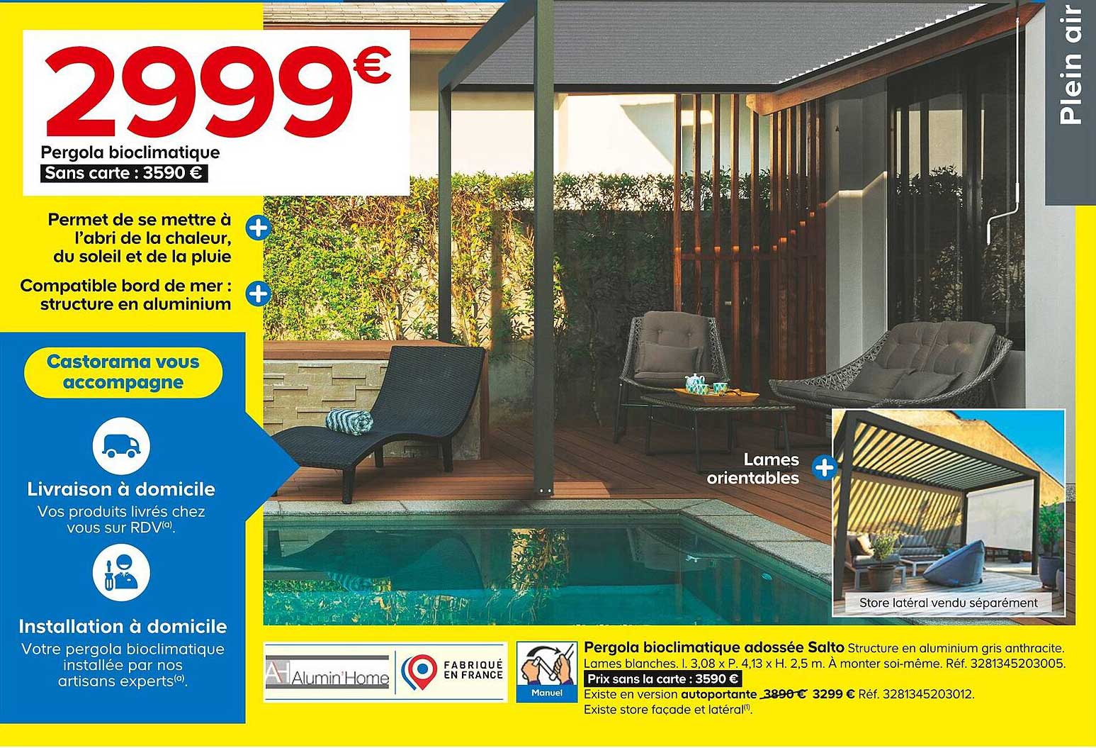 pergola bioclimatique adossée salto