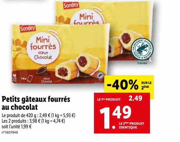 Petits Gâteaux Fourrés Au Chocolat Sondey