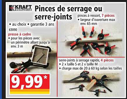 pinces de serrage ou serre-joints kraft werkzeuge