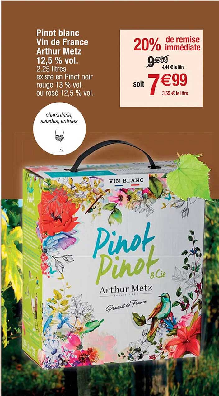 pinot blanc vin de france arthur metz 12,5% vol.