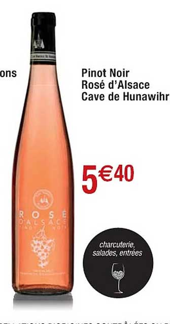 pinot noir rosé d'alsace cave de hunawihr