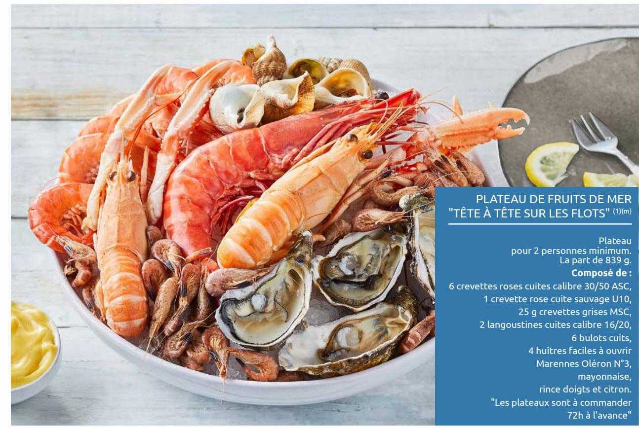 plateau de fruits de mer "tête à tête sur les flots"