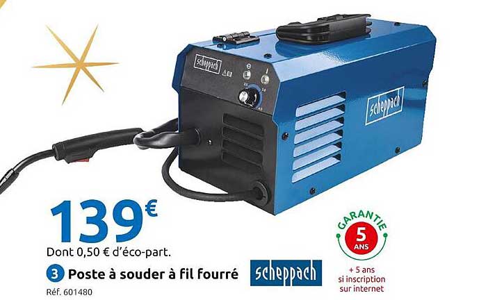 poste à souder à fil fourré scheppach