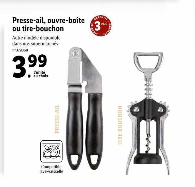 presse-ail, ouvre-boîte ou tire-bouchon