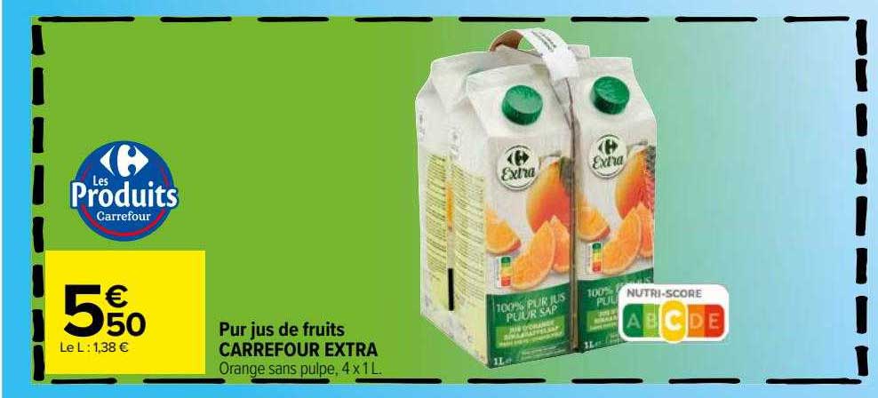 pus jus de fruits carrefour extra