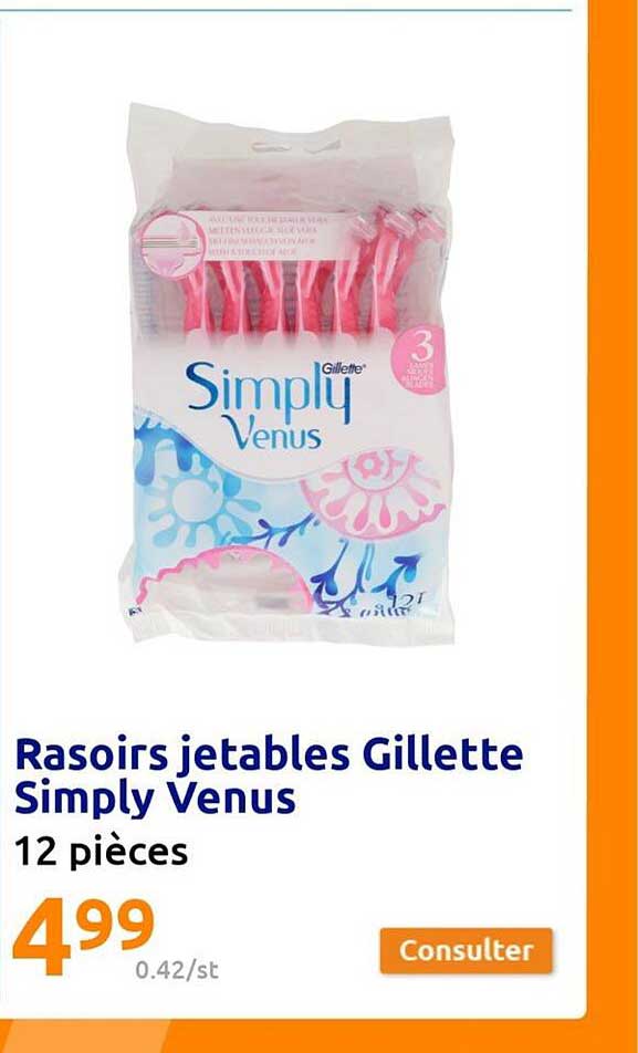 rasoirs jetables gillette simply venus