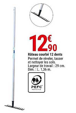 Râteau Courbé 12 Dents