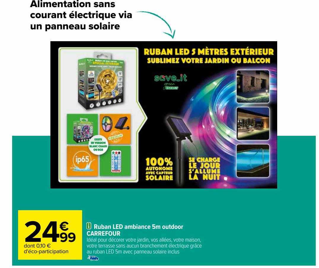 ruban led ambiance 5m outdoor carrefour