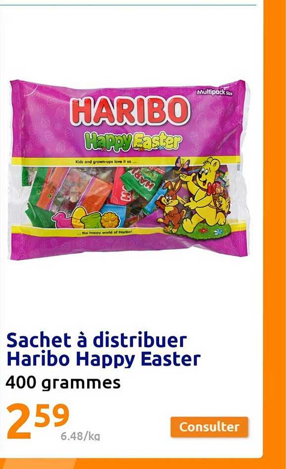sachet à distribuer haribo happy easter