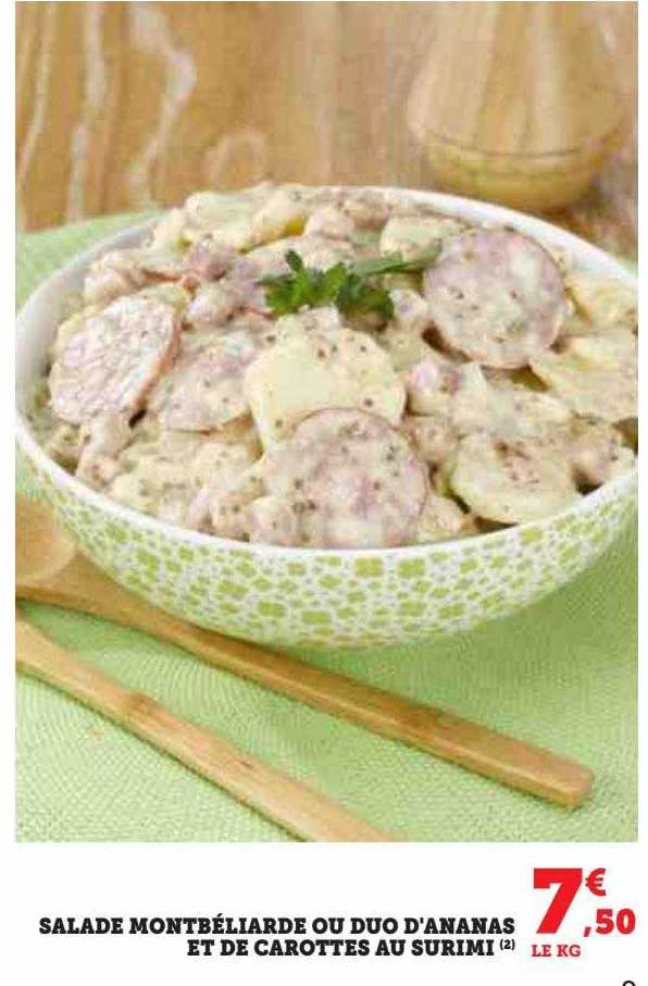 salade montbéliarde ou duo d'ananas et de carottes au surimi