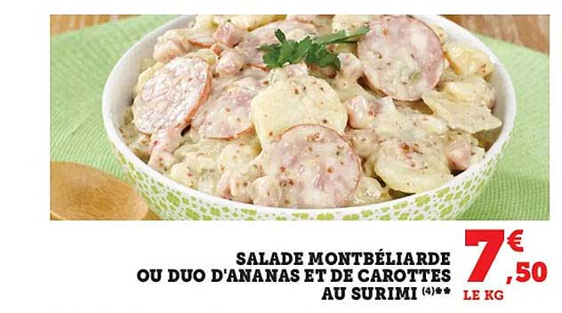 salade montbéliarde ou duo d'ananas et de carottes au surimi