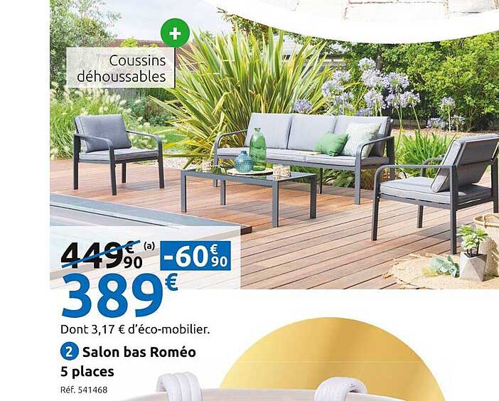 salon bas roméo 5 places
