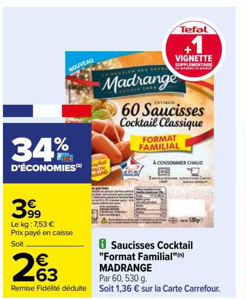 Saucisses Cocktail "format Familial" Madrange