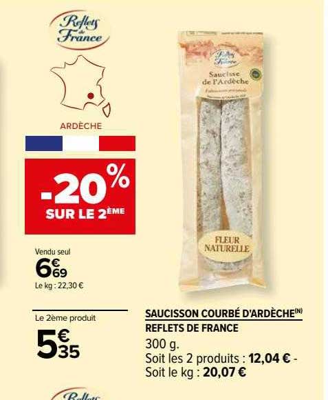 saucisson courbé d'ardèche reflets de france