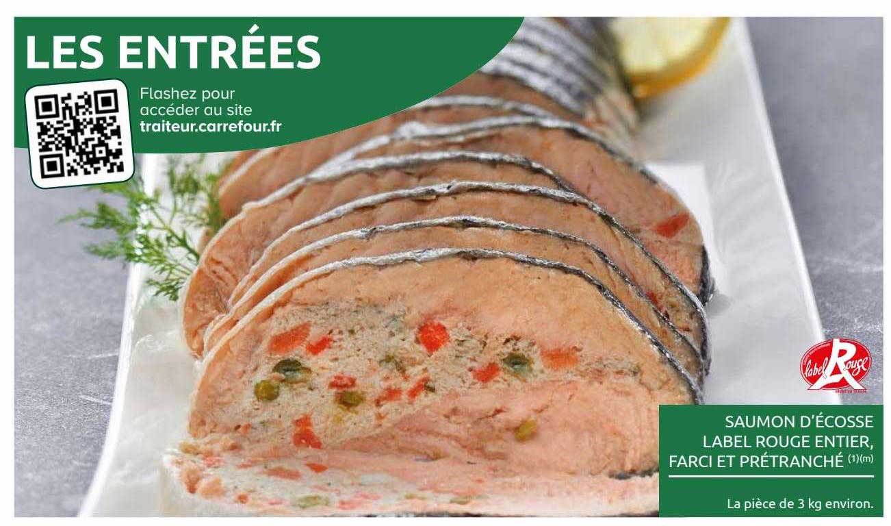 saumon d'écosse label rouge entier, farci et prétranché