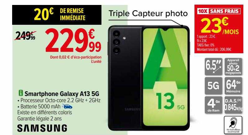 smartphone galaxy a13 5g samsung