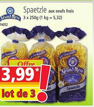 Spaetzle Aux œufs Frais Grand Mère