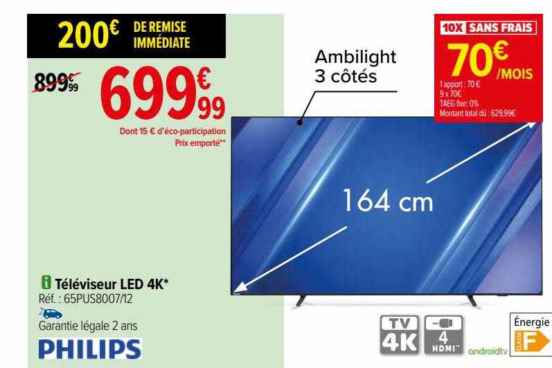Téléviseur Led 4k Philips