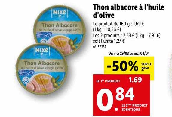 Thon Albacore à L'huile D'olive Nixe