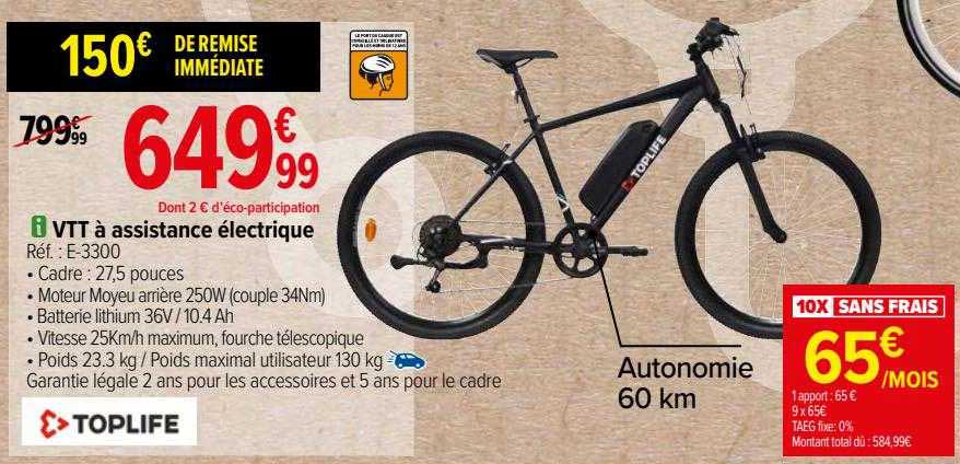 toplife VTT à assistance électrique