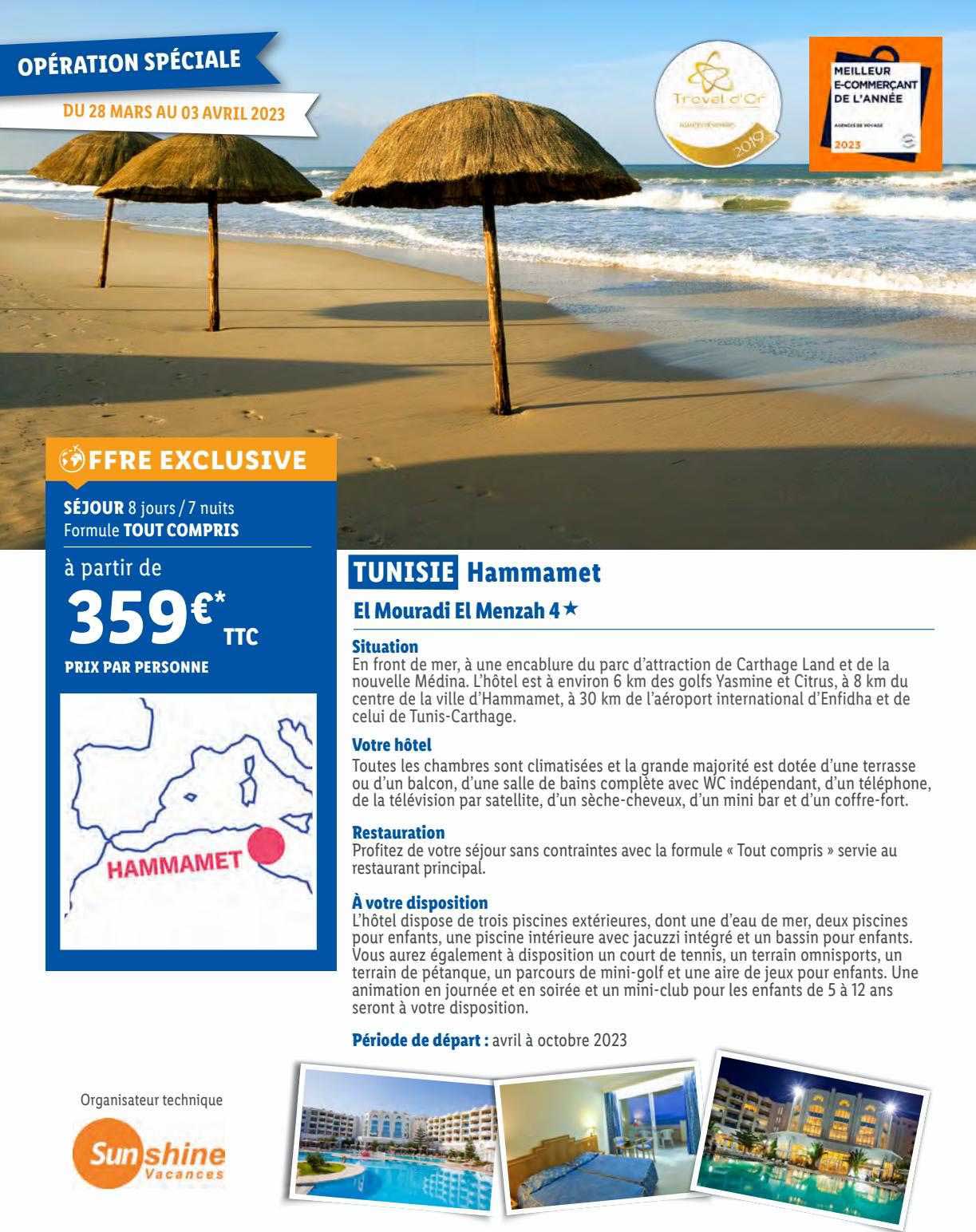 tunisie hammamet : el mouradi el menzah 4*