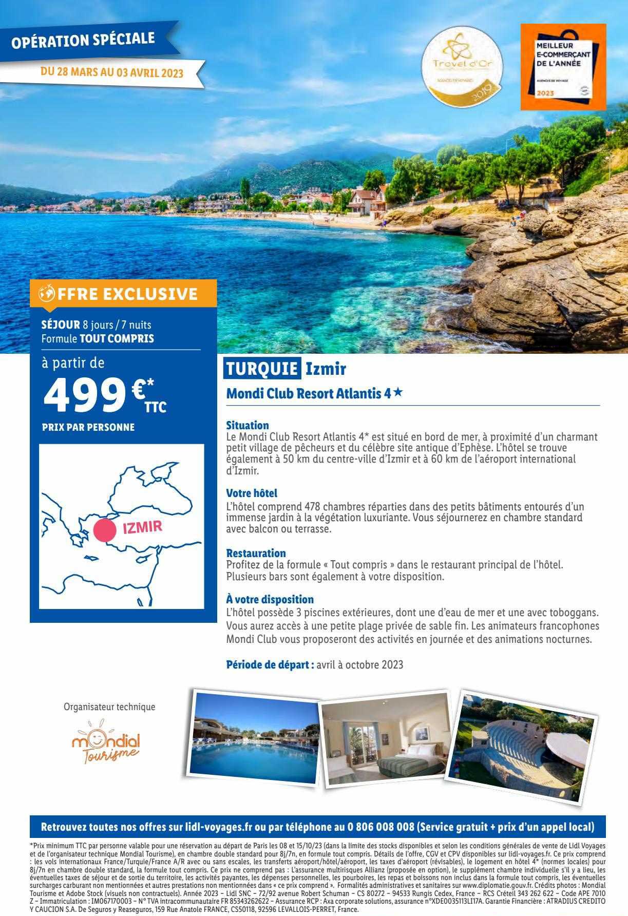 turquie izmir : mondi club resort atlantis 4*