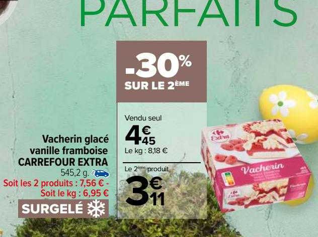 vacherin glacé vanille framboise carrefour extra