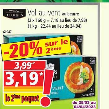 vol-au-vent au beurre 3 toques