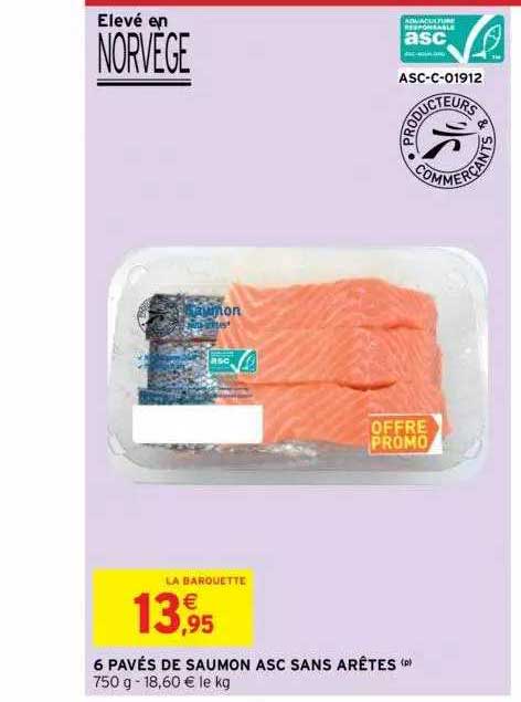6 pavés de saumon asc sans arêtes