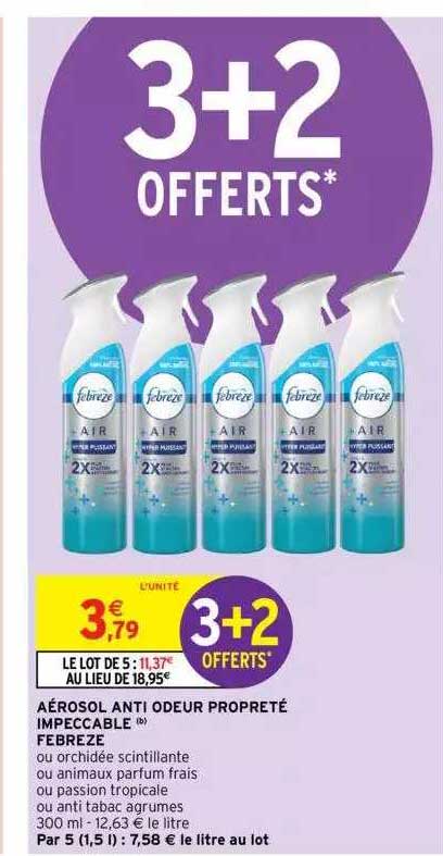 aérosol anti odeur propreté impeccable febreze
