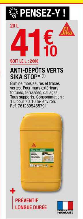 anti-dépôts verts sika stop