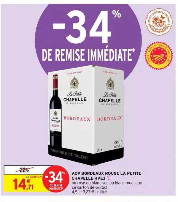 aop bordeaux rouge la petite chapelle hve3