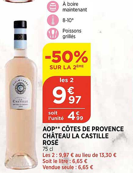 aop côtes de provence château la castille rosé