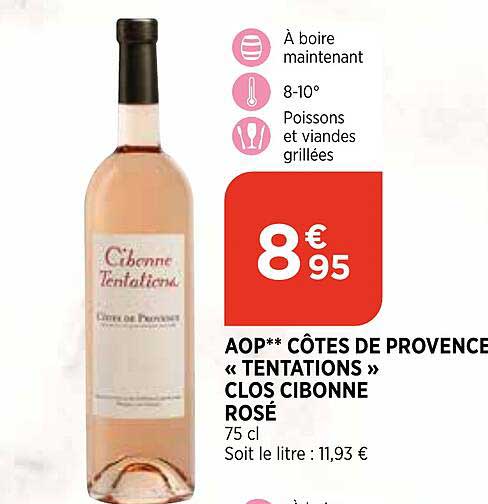 aop côtes de provence «tentation» clos cibonne rosé