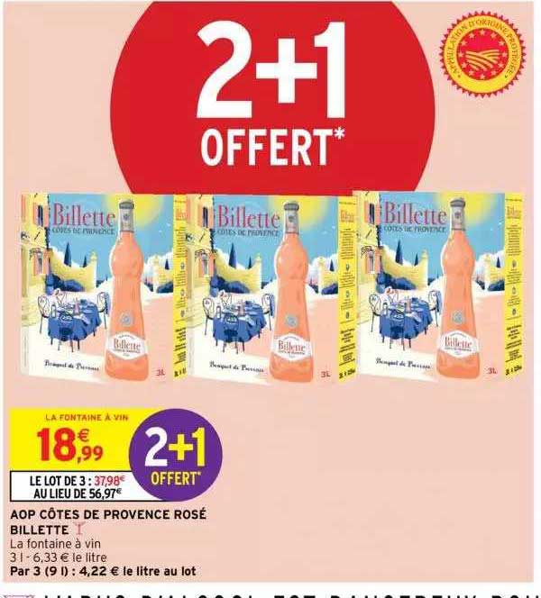 Aop Côtes De Provence Rosé Billette